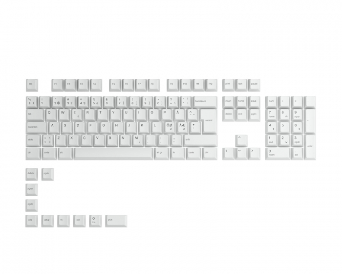 Glorious GPBT Keycaps ISO - 115 PBT Nordic-Layout - Arctic White