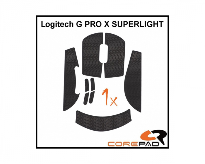 Corepad Soft Grips til Logitech G Pro X Superlight - Svart