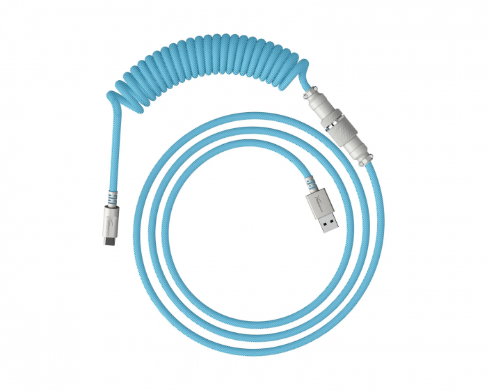 HyperX USB-C Coiled Cable - Lyse Blå / Hvit