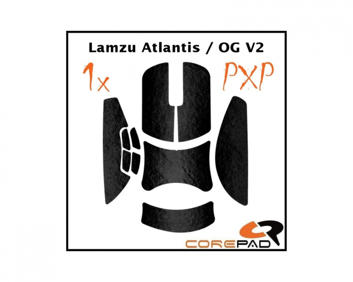 Corepad PXP Grips til Lamzu Atlantis/OG V2 Superlight - Svart