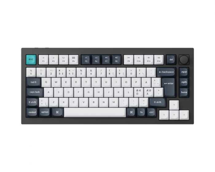 Keychron V1 Max 75% QMK/VIA RGB Hotswap Trådløst Tastatur [Gateron Jupiter Brown] - ISO