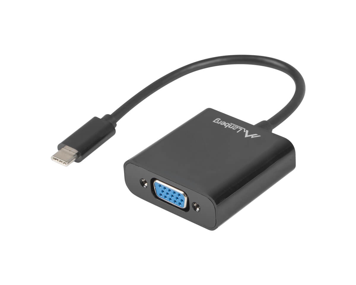 Kjøpe Lanberg USB C 3.1 Han til VGA Hun Adapter på MaxGaming.no Kjøpe Lanberg VGA (Han) til VGA (Han) Kabel Dobbelt Skjermet