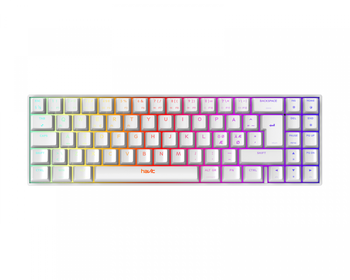 Kjøpe Havit KB496L Ultra Compact Hvit Gaming Tastatur Kjøpe Havit KB496L Ultra Compact Hvit Gaming Tastatur