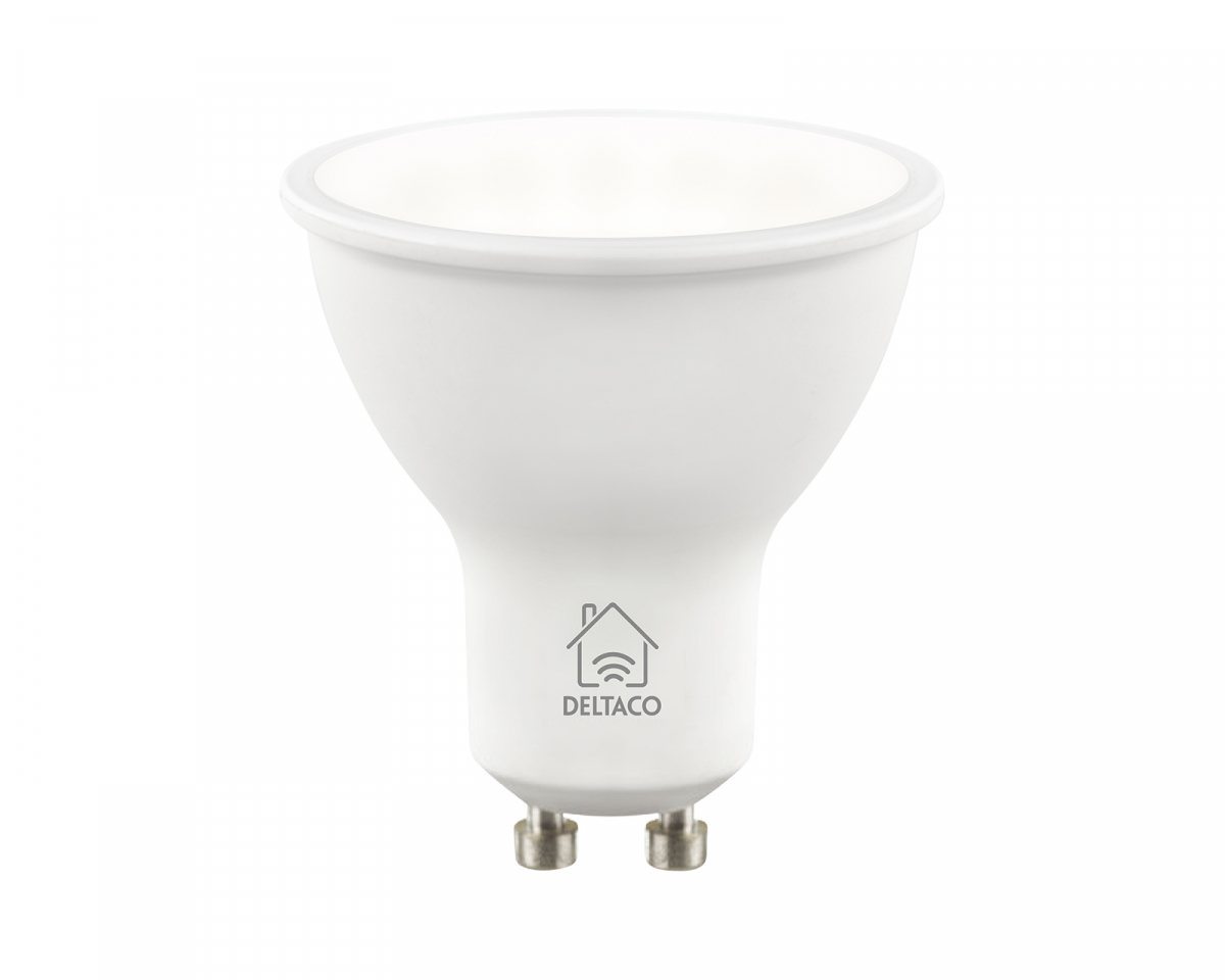 Deltaco Smart Home Smart Lampe GU10 WiFI, White CCTC, Dimbar