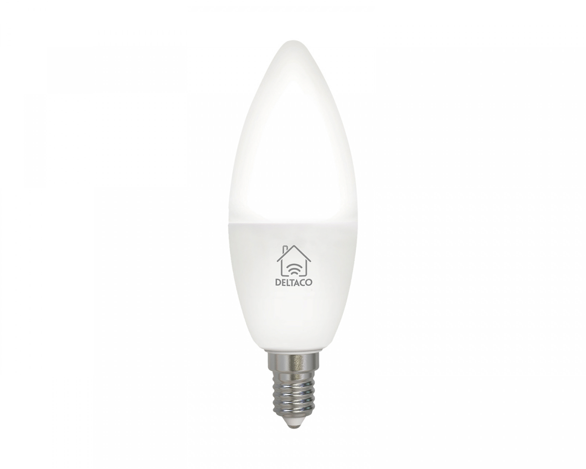 Deltaco Smart Home Smart Lampe E14 WiFI, White CCTC, Dimbar