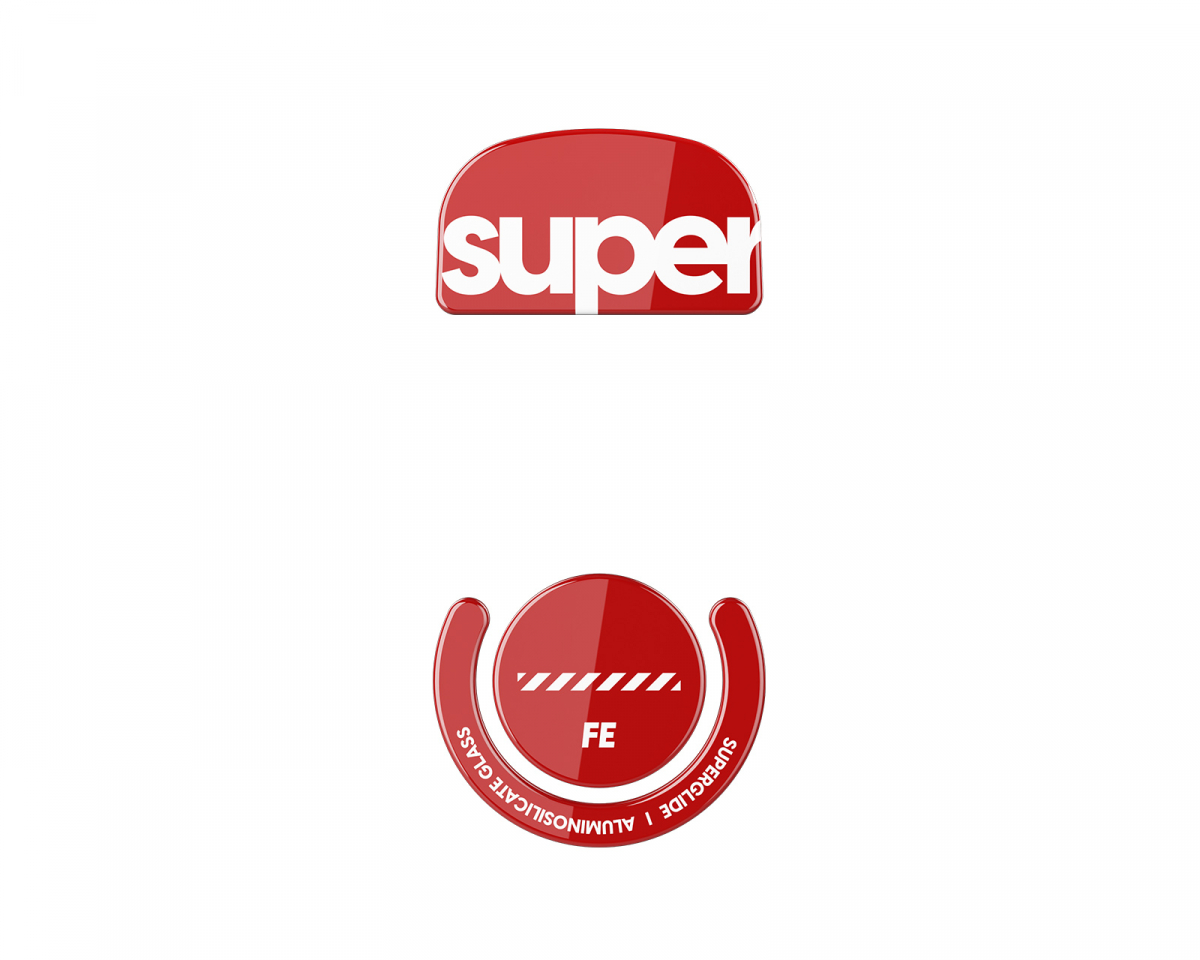 Superglide Glass Skates til Logitech G Pro X Superlight - Rød