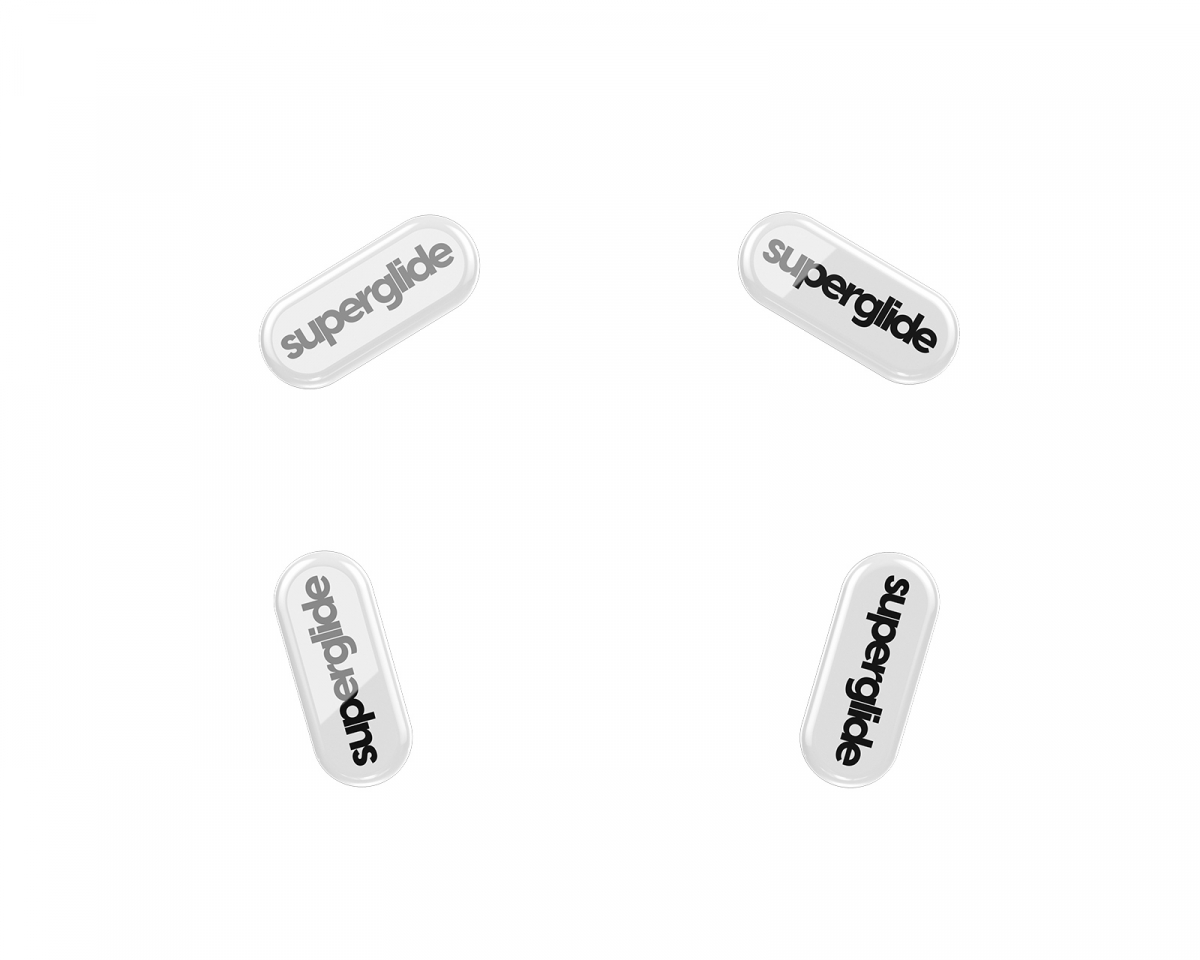 Superglide Glas Skates til Logitech G304/G305 or Universal - White