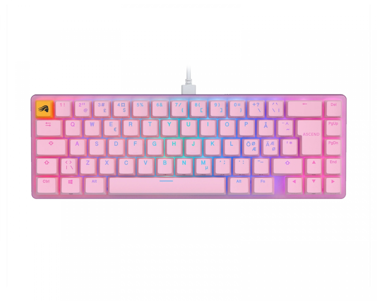 Glorious GMMK 2 65% Pre-Built Tastatur [Fox Linear] - Rosa