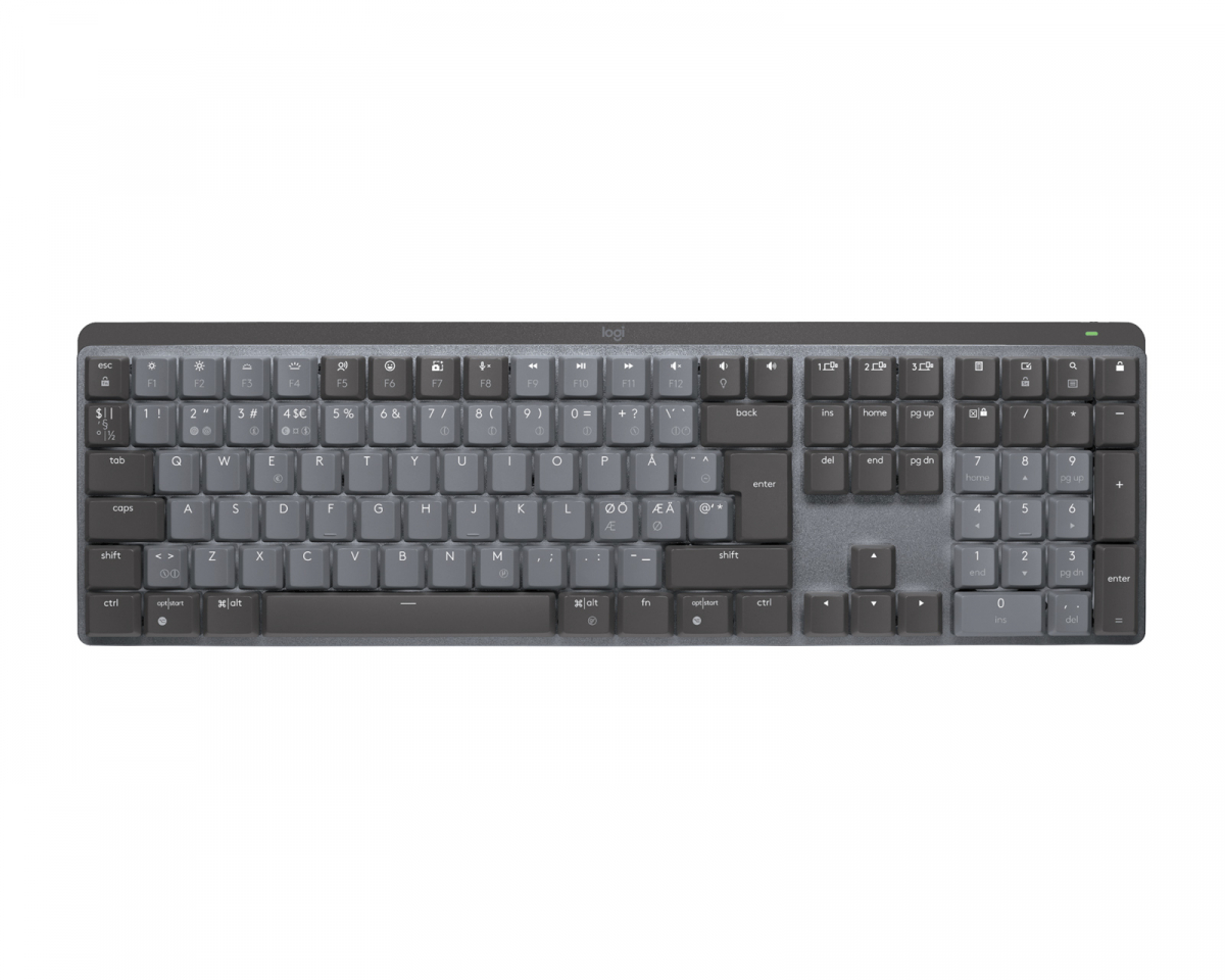 Logitech MX Mechanical Trådløs Low Profile Tastatur [Tactile Quiet] - Graphite