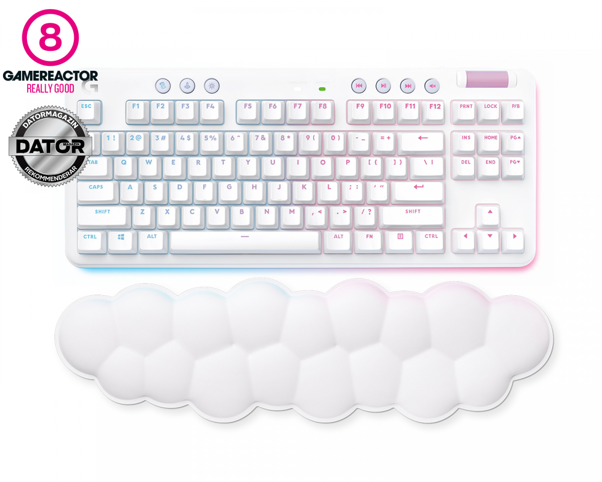 Logitech G715 Trådløs Gaming Tastatur RGB TKL [GX Brown] - Off White