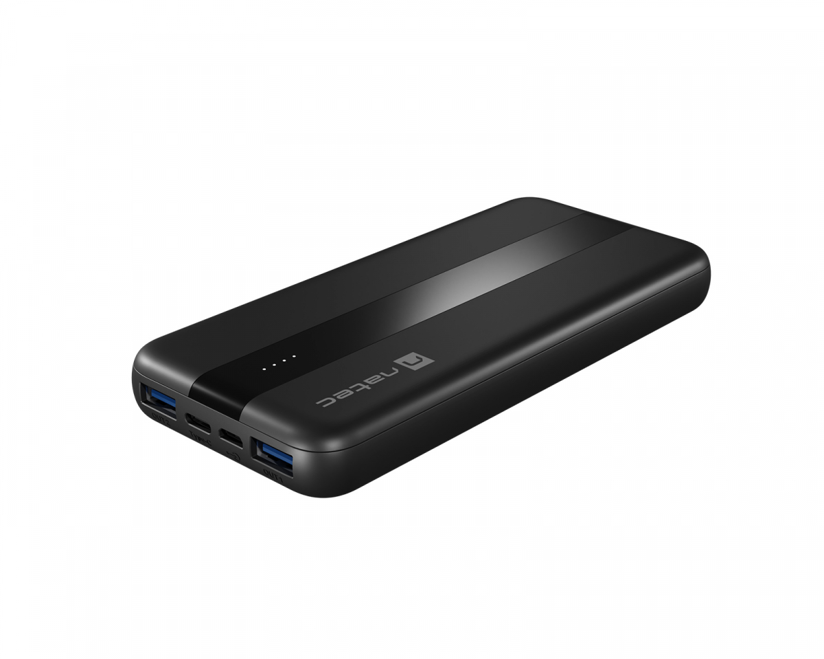 Natec Trevi Slim Q Powerbank 10000 mAh QC and PD - Svart