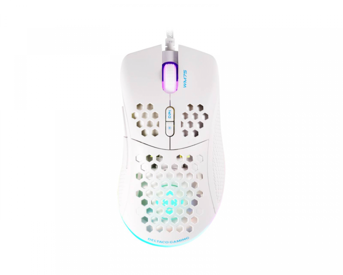 Deltaco Gaming WM75 Ultra-Light RGB Gaming Mus - Hvit