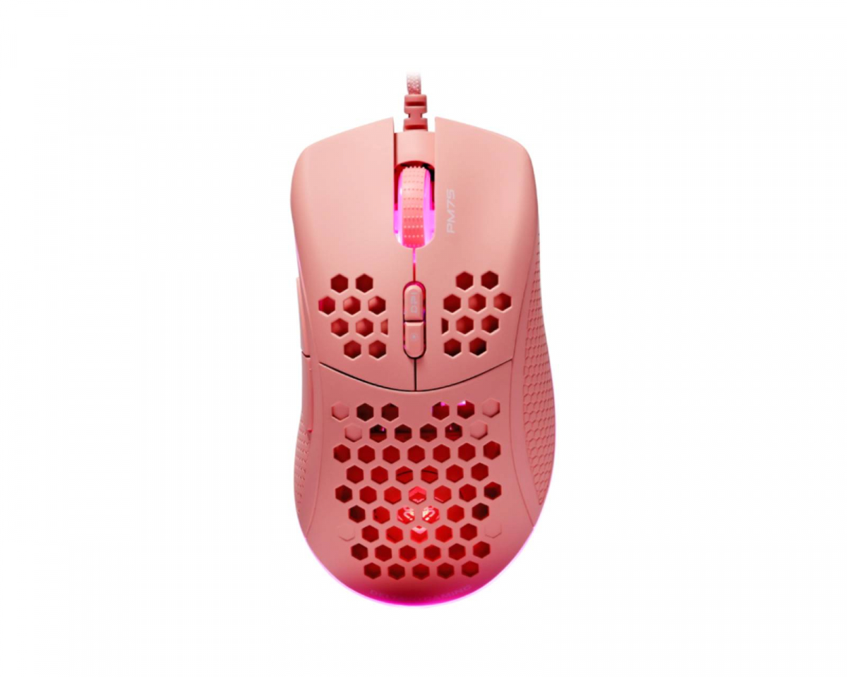 Deltaco Gaming PM75 Ultra-Light RGB Gaming Mus - Rosa
