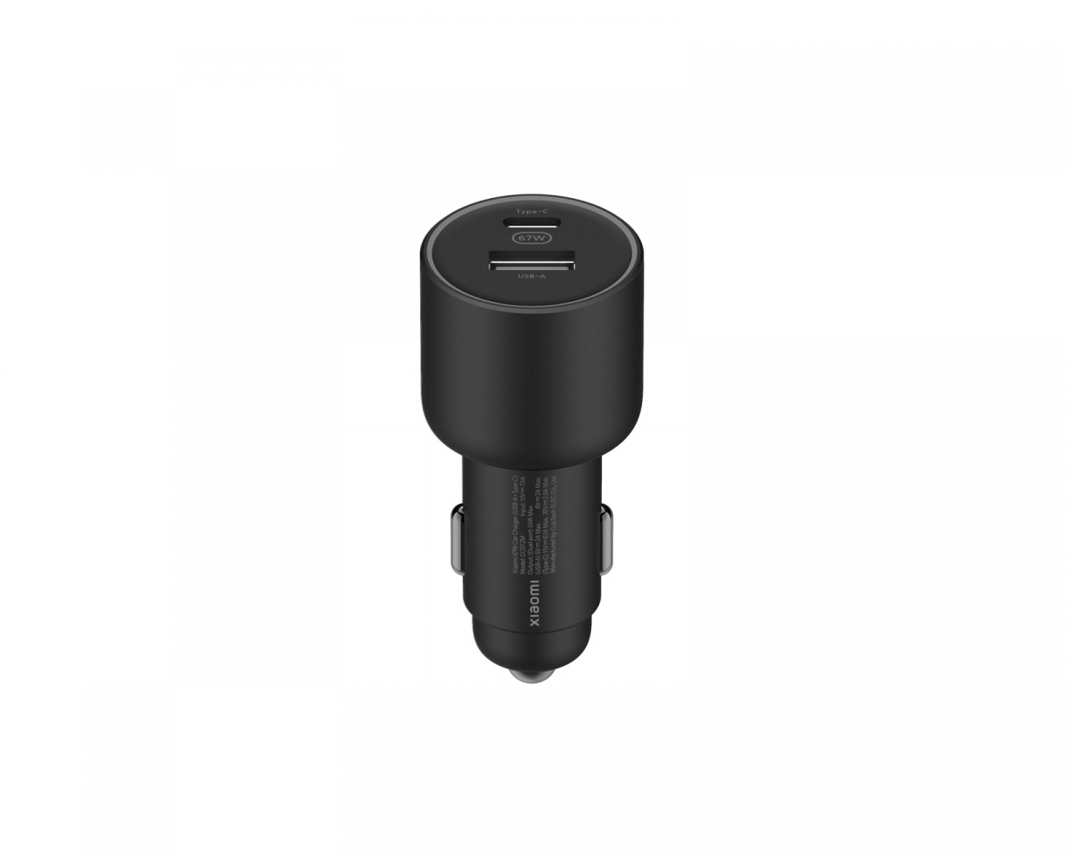 Xiaomi Mi 67W Dual-Port Car Charger (USB-A + Type-C) - Svart Hurtiglader til