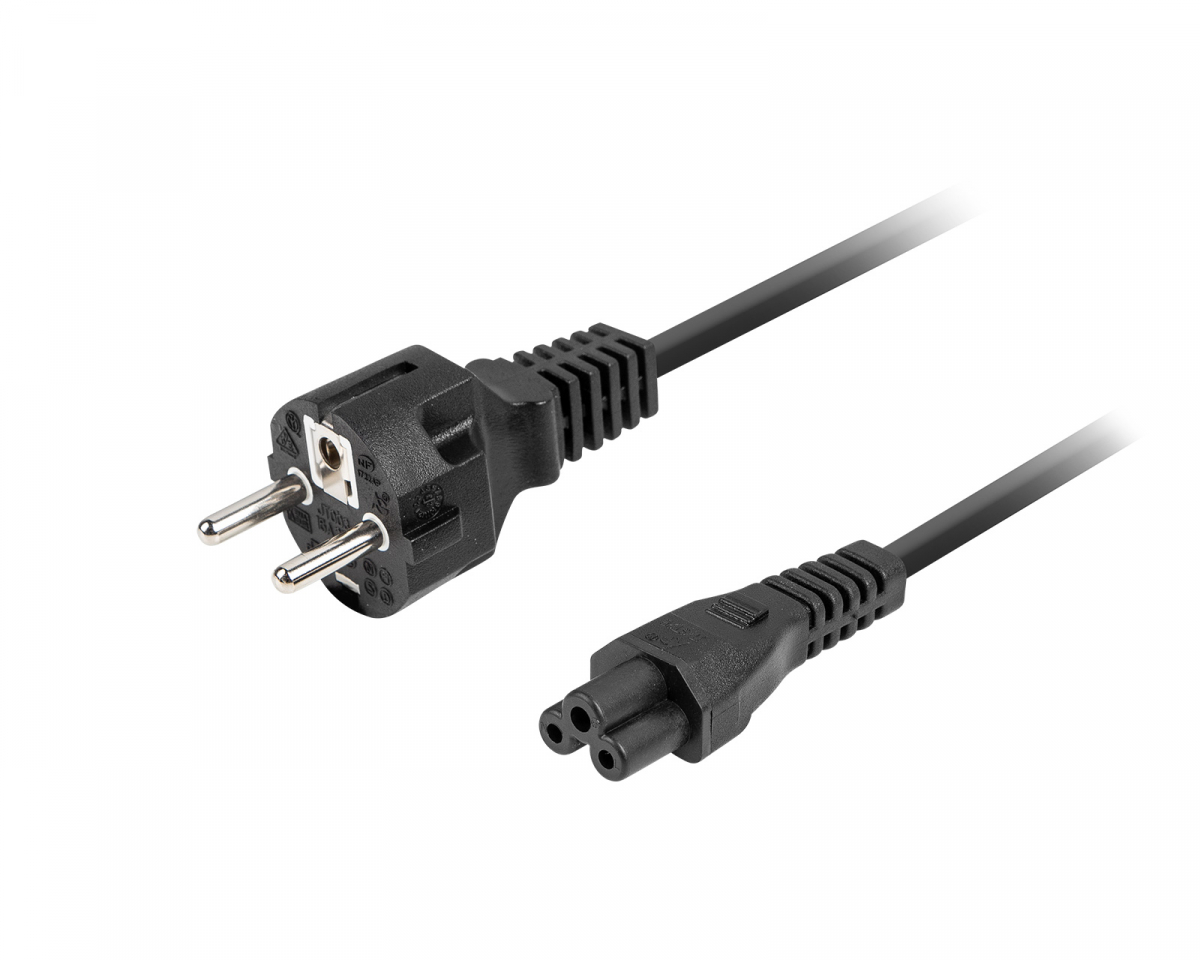 Lanberg Strømkabel CEE 7/7 til C5 - Svart - 1.8m