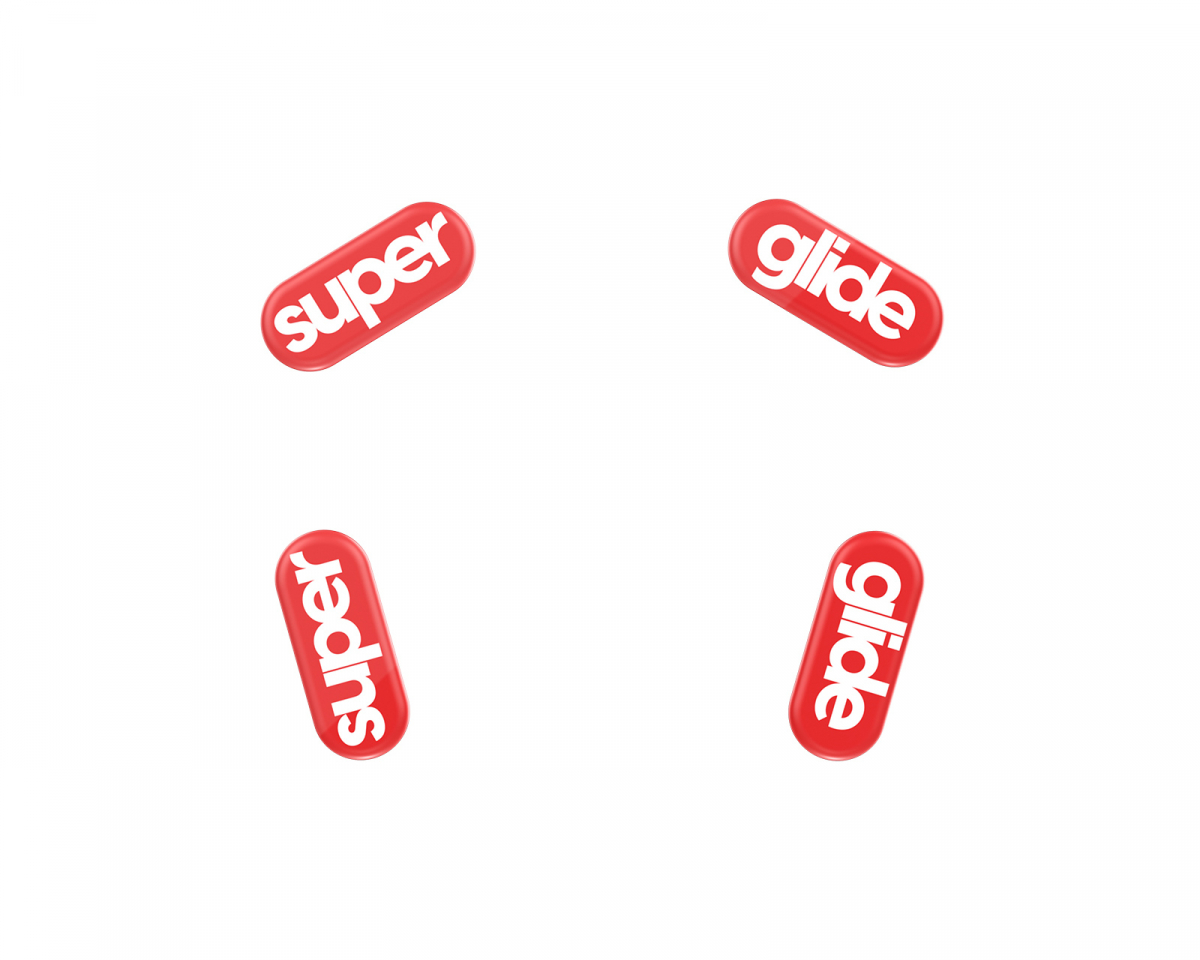 Superglide Version 2 Glas Skates til Logitech G304/G305 - Rød