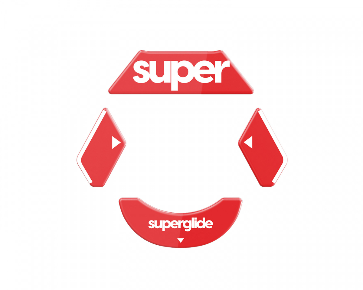 Superglide Version 2 Glas Skates till Logitech G900/903 - Rød