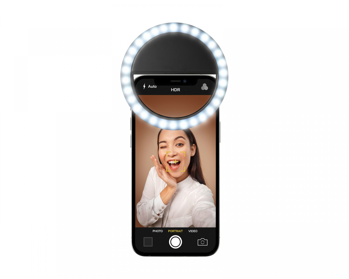 Cellularline Selfie Ring Pocket - Mini Ring Light - LED Ringlys