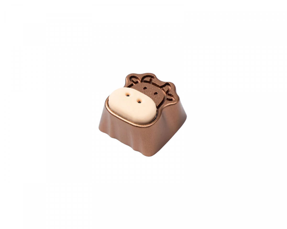Keychron Cute Cow Silicone Aluminum Alloy Artisan Keycap - Brun