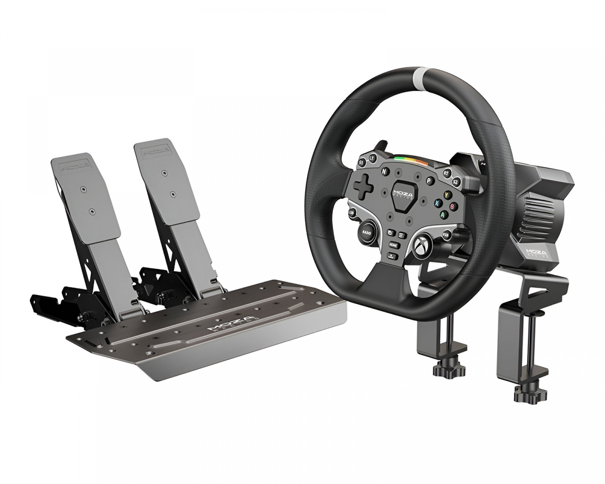 Moza Racing R3 Racing Simulator (R3 Base, ES Wheel, SR-P Lite Two Pedals, bordklem