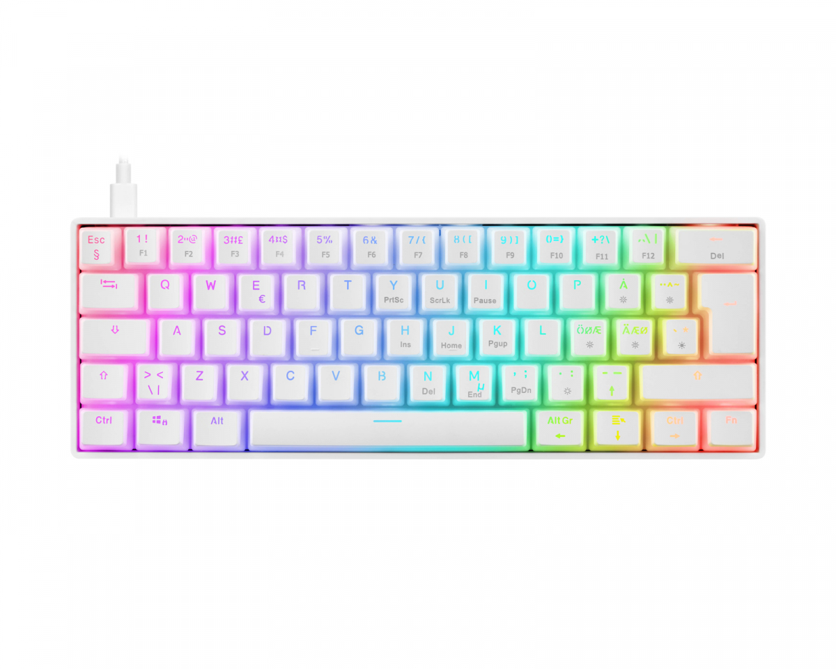 Deltaco Gaming WK90 RGB 60% Hotswap Mekaniskt Tastatur [Pink Linear] - Hvit