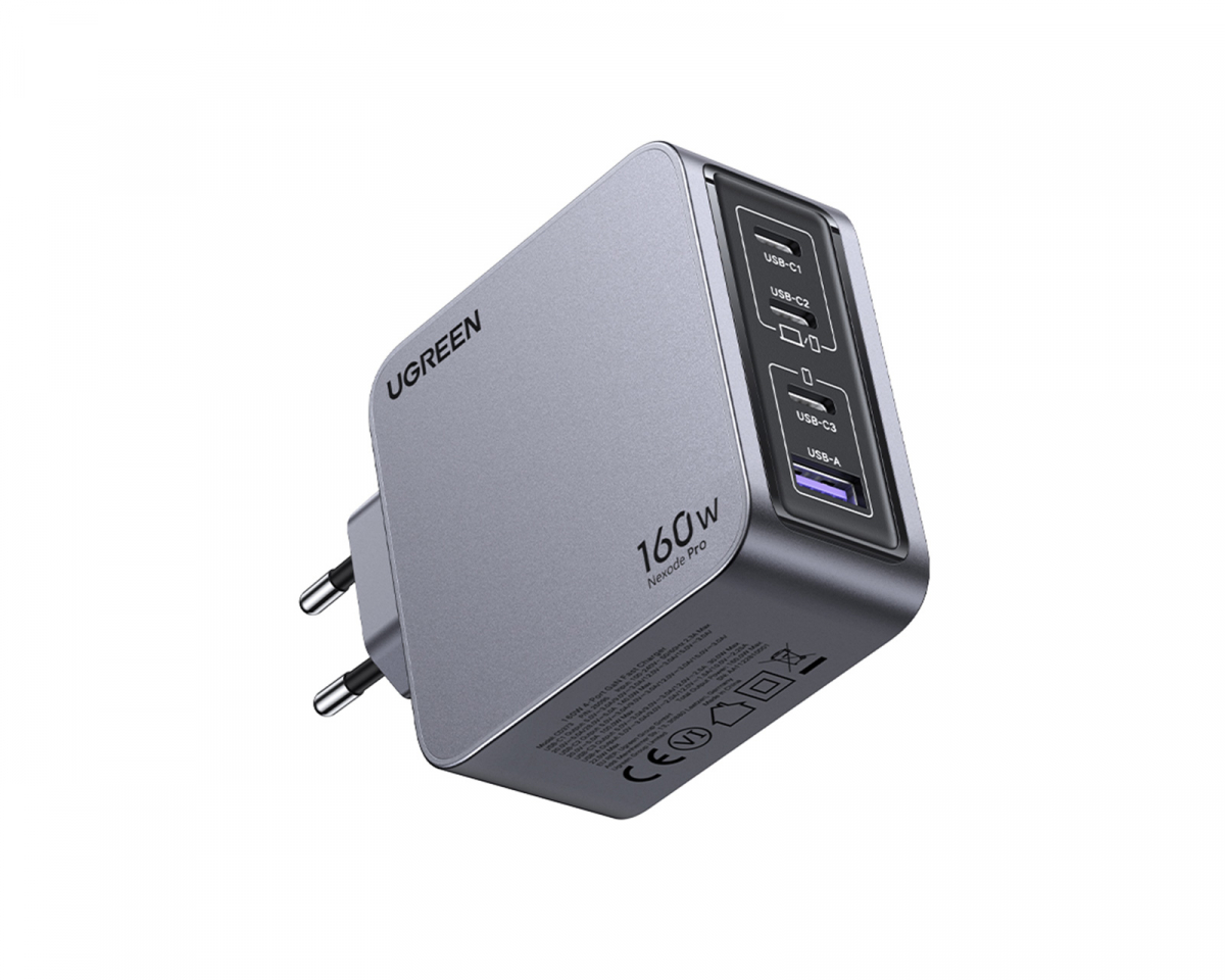 UGREEN Nexode Pro 160W 4-Port GaN Vegglader med 240W USB-C Kabel 