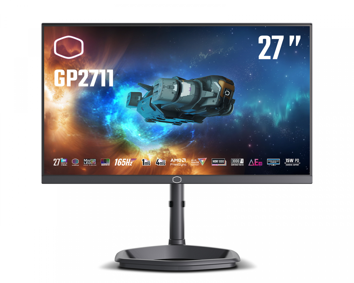 Cooler Master GP2711 27" QHD 165Hz 1ms Quantum Dot VA Mini LED Gamingskjerm