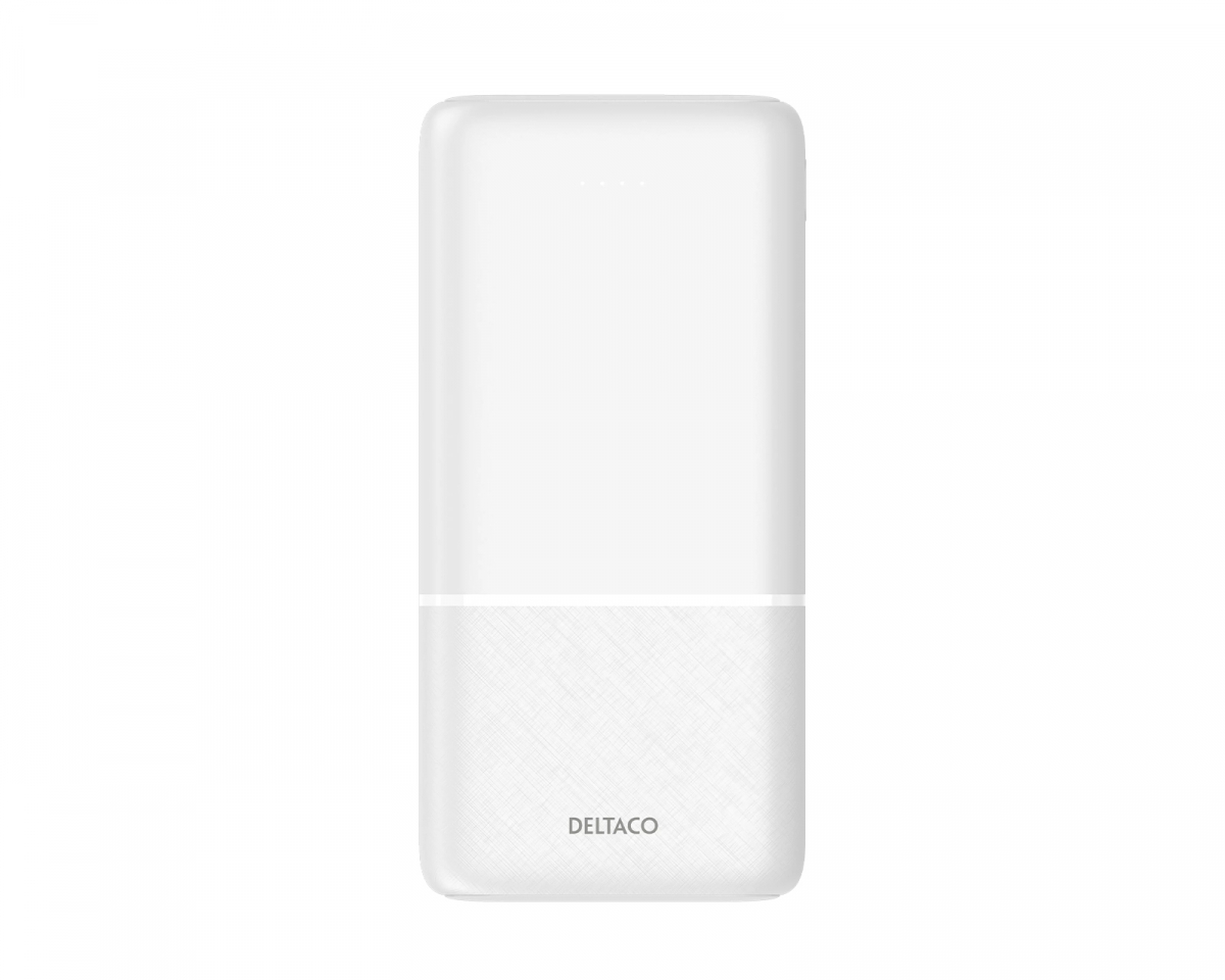 Deltaco 20.000 mAh Powerbank - Hvit