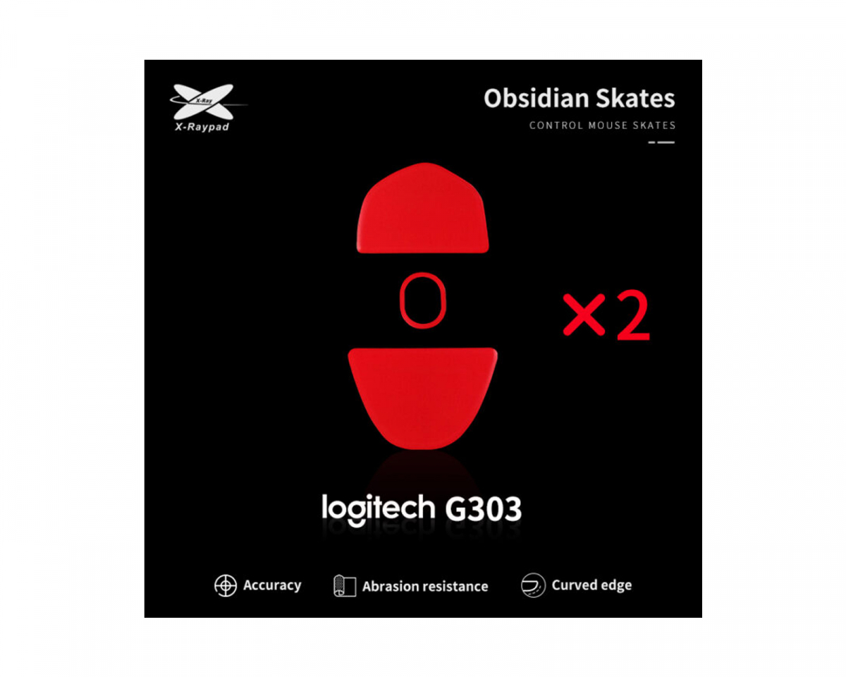 X-raypad Obsidian Mouse Skates til Logitech G303