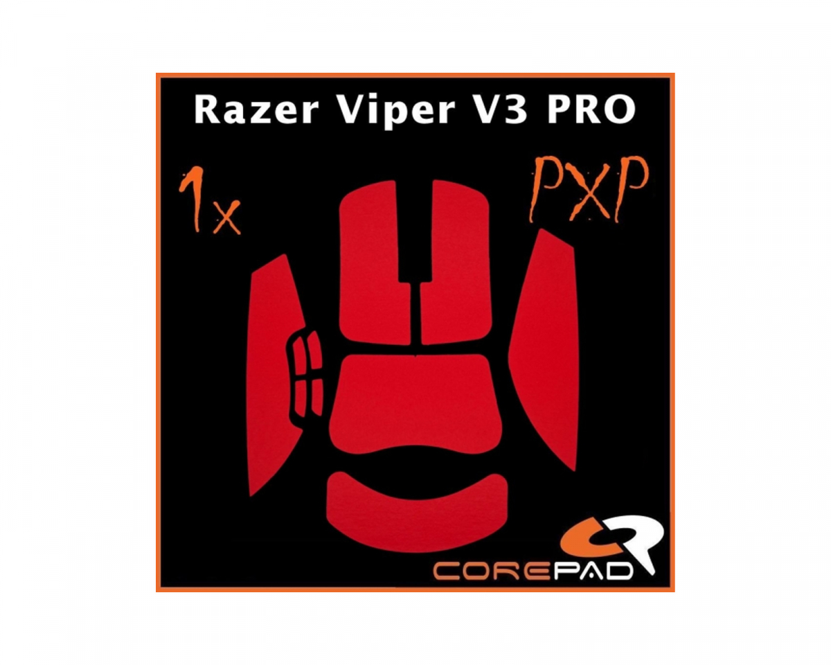 Corepad PXP Grips til Razer Viper V3 Pro - Rød