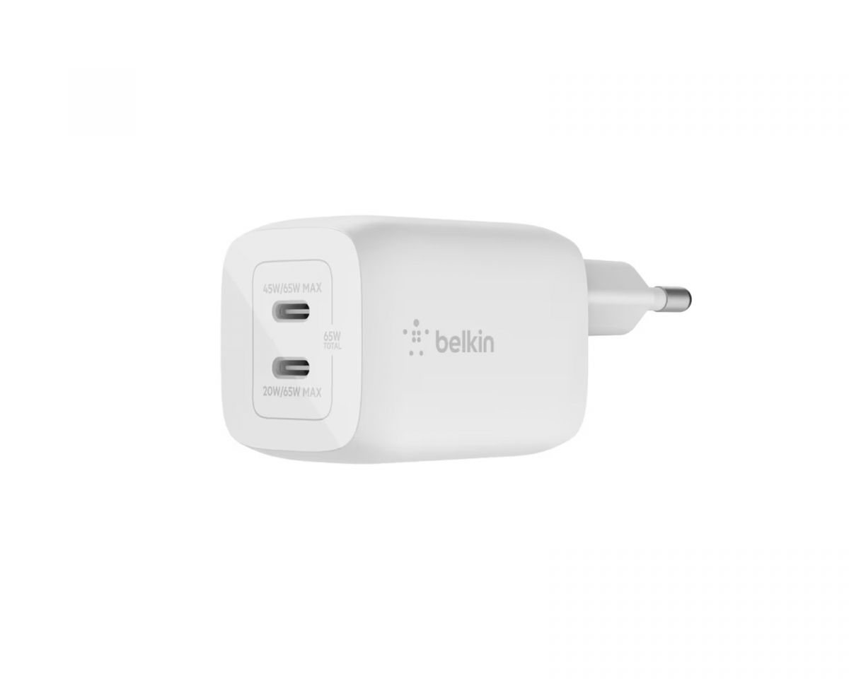 Belkin Boost Charge 65W USB-C Vegglader - Hvit