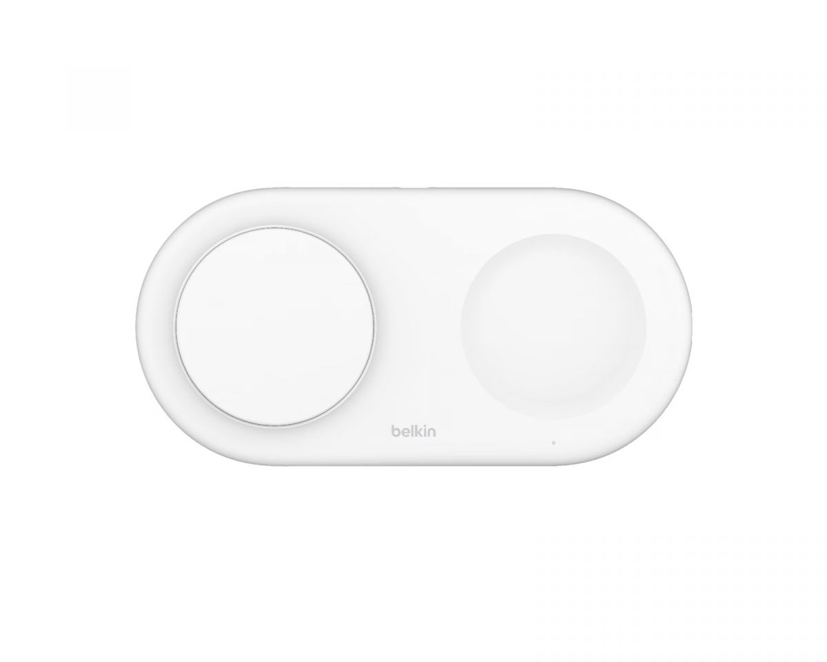 Belkin Boost Charge Pro 2-in-1 Qi2 Magnetisk Ladepute - Hvit