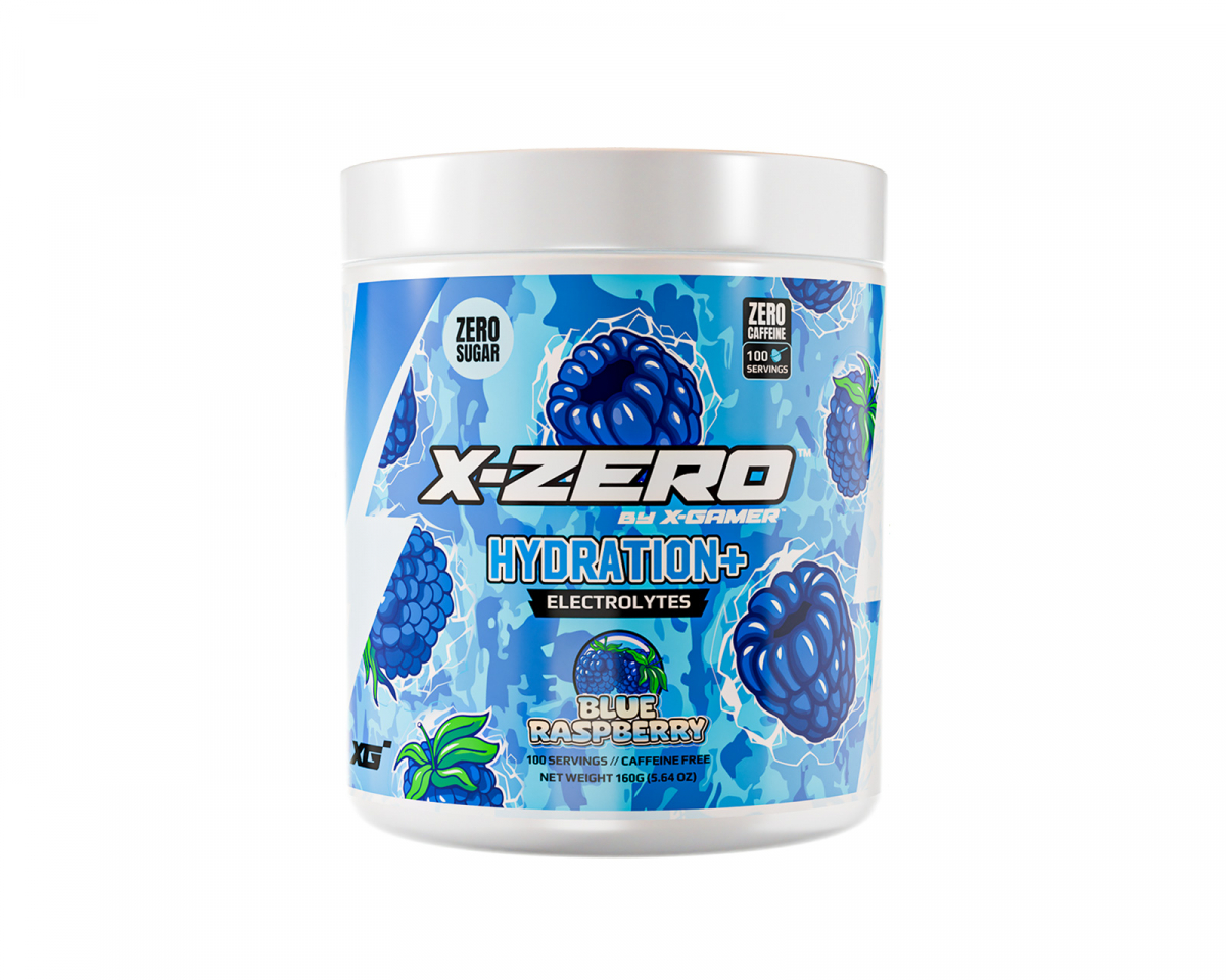 X-Gamer X-Zero Hydration+ Blue Raspberry - 100 Porsjoner