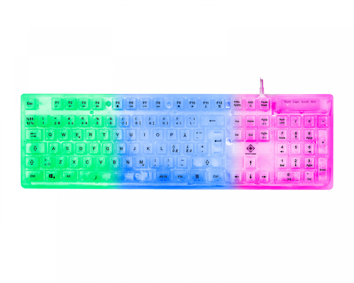 Deltaco Gaming DK250 RGB Gaming Tastatur - Transparent