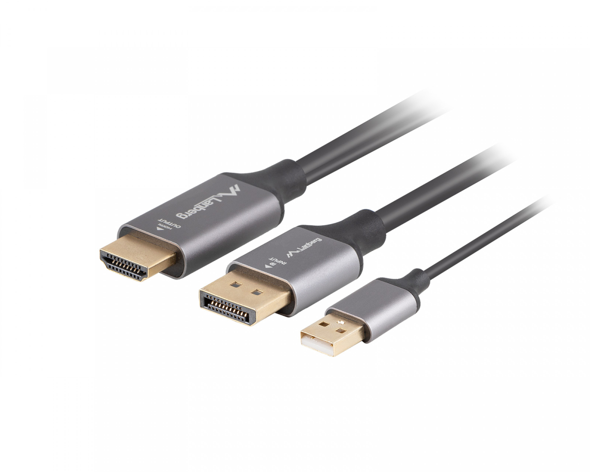 Lanberg HDMI til DisplayPort Kabel 4K Svart - 1.8m