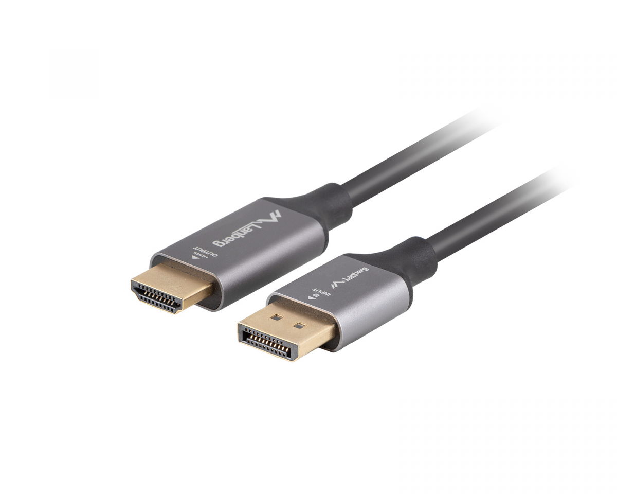Lanberg DisplayPort til HDMI Kabel 4K Svart - 1.8m