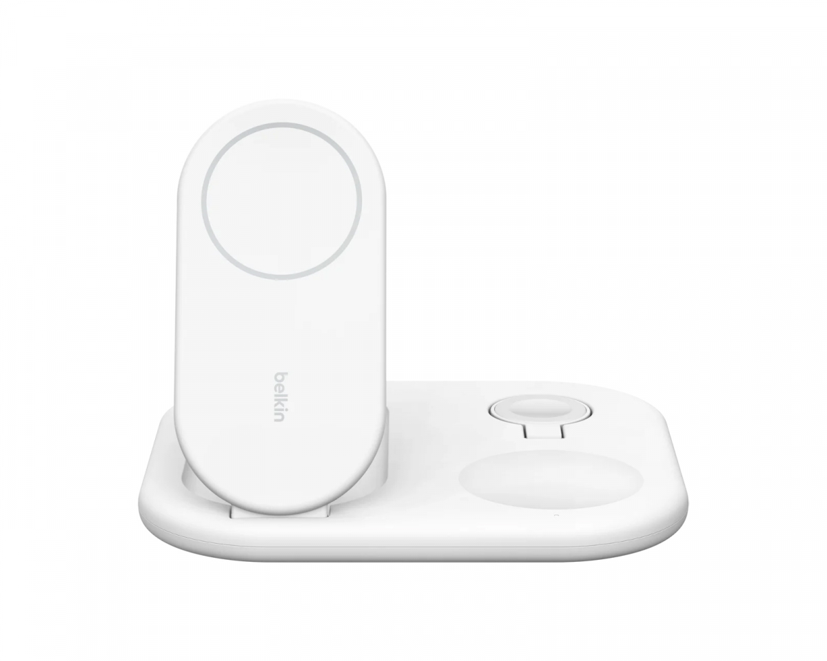 Belkin Boost Charge Qi2 15W Magnetisk 3-in-1 Ladepute - Hvit