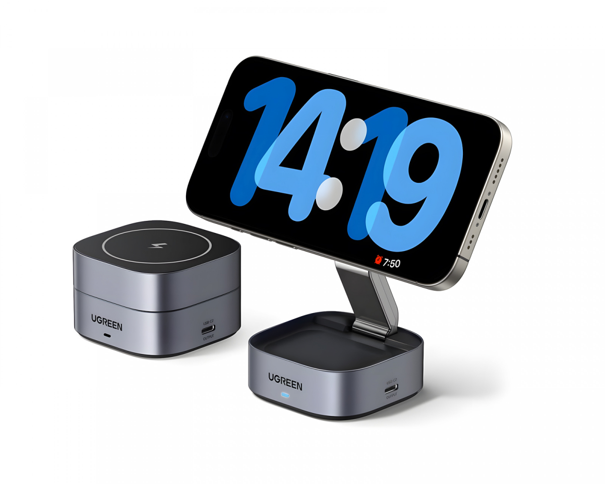 UGREEN Qi 2-i-1 MagSafe Trådløs Lader med USB-C-port