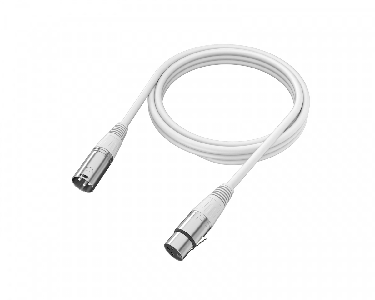 Fifine XLR Kabel - 3pin - 1.8 Meter - Hvit