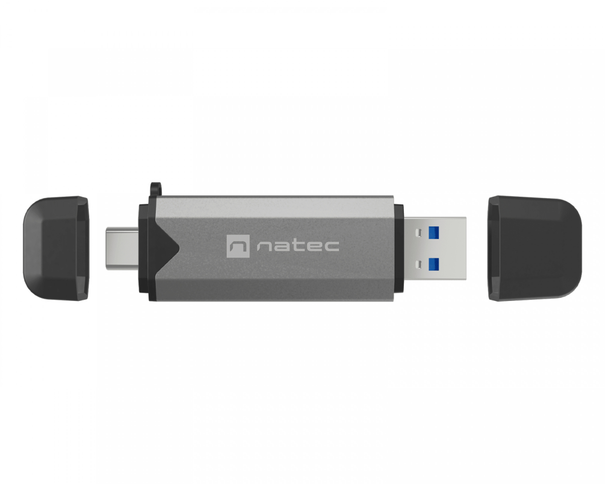 Natec Scarab 3 Kortleser SD/MICRO SD USB 3.1 (USB-A & USB-C) - Svart