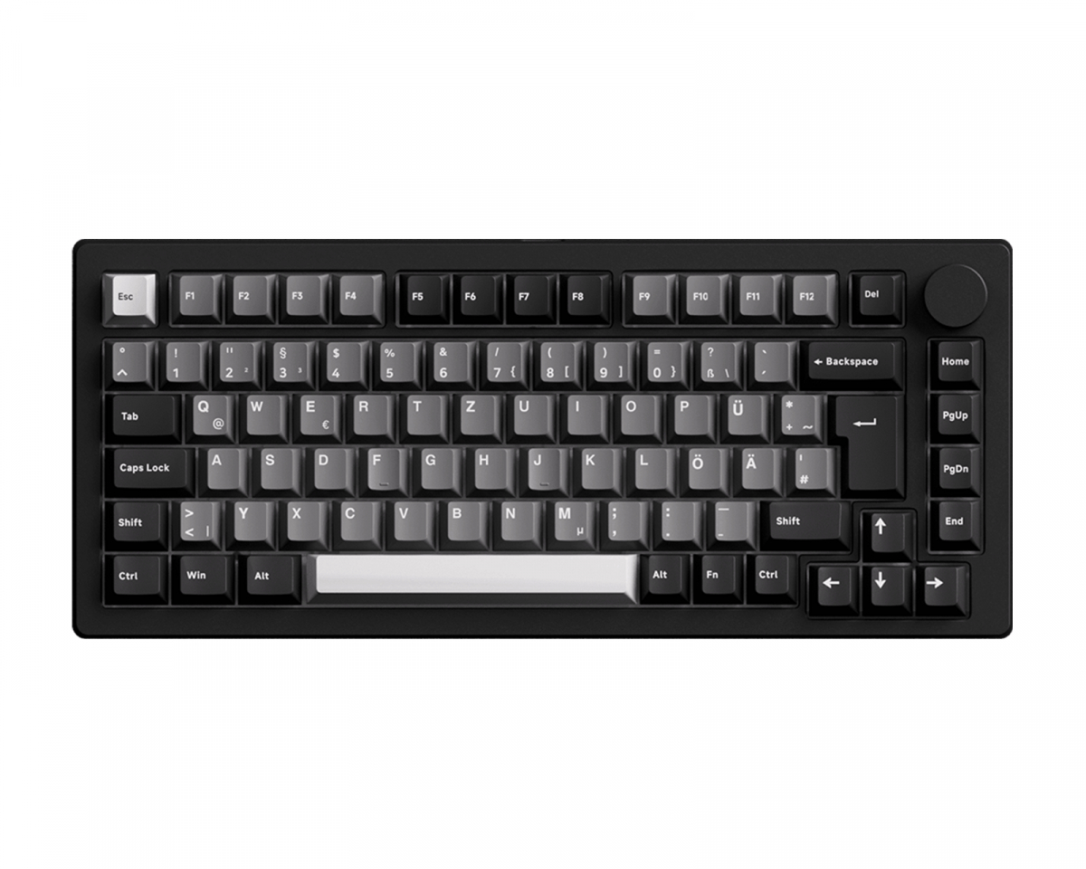 Monsgeek M1 V5 VIA Trådløst tastatur - Black & Silver [V3 Piano Pro]