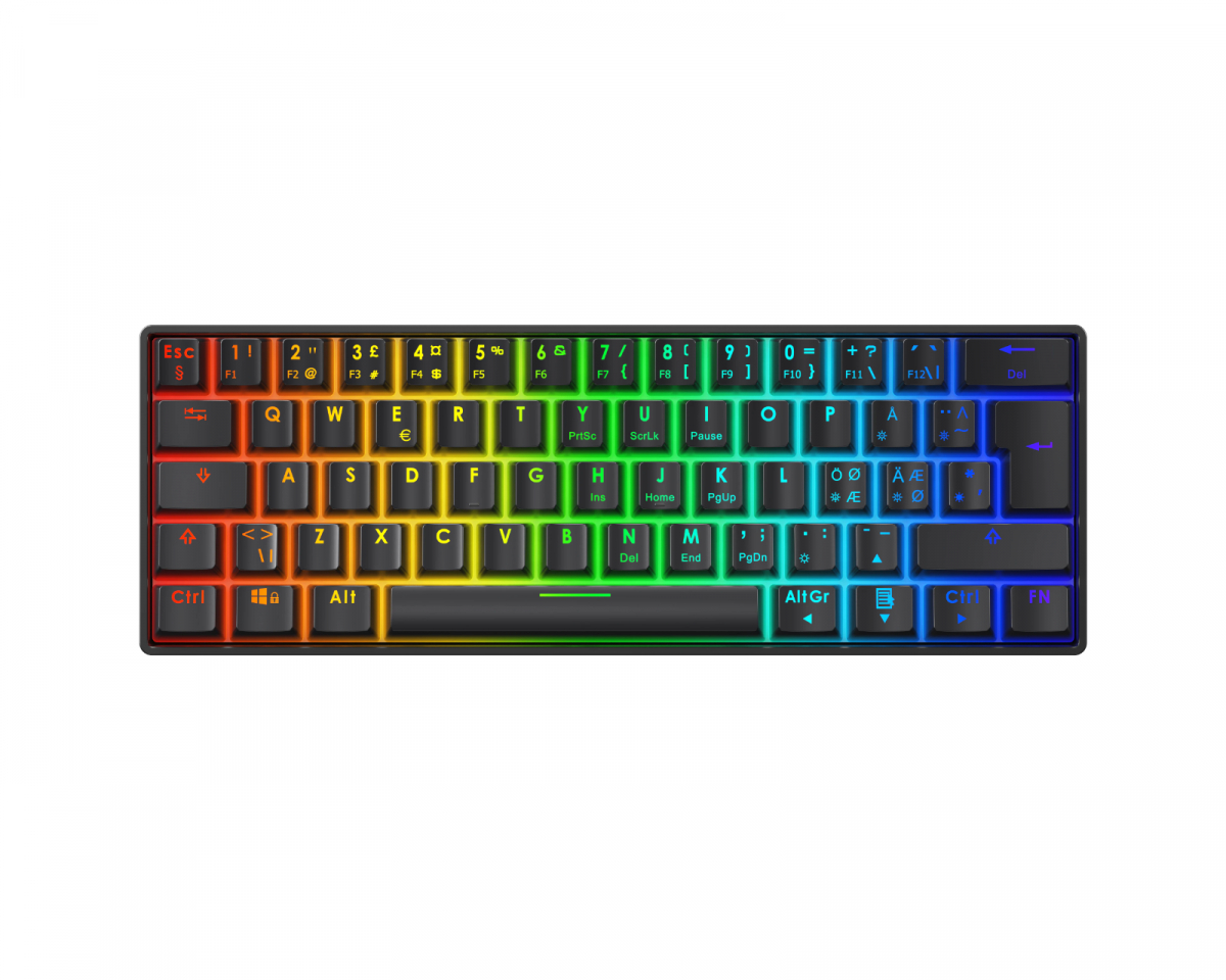 Deltaco Gaming DK470 60 % ISO Hotswap Mekanisk Gamingtastatur – Svart