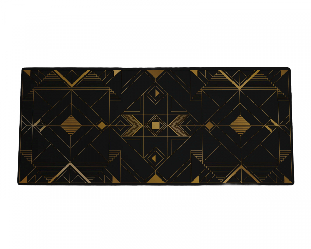 GMK CYL Black & Gold - Golden Angles Deskmat 2XL