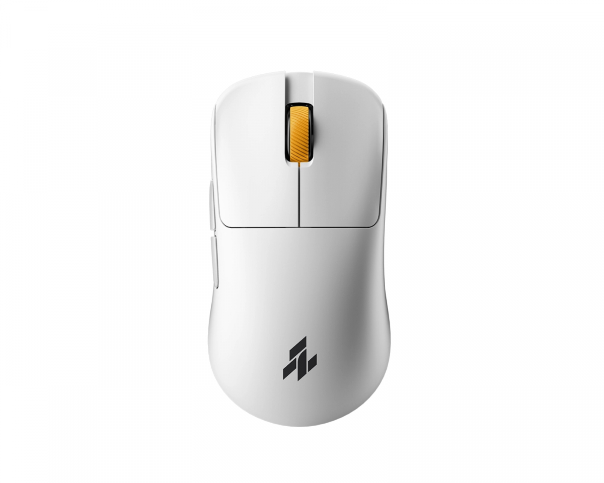 SyLical Gear HELIX 8K Trådløs Gamingmus - Hvit [Yellow Scroll-Wheel]