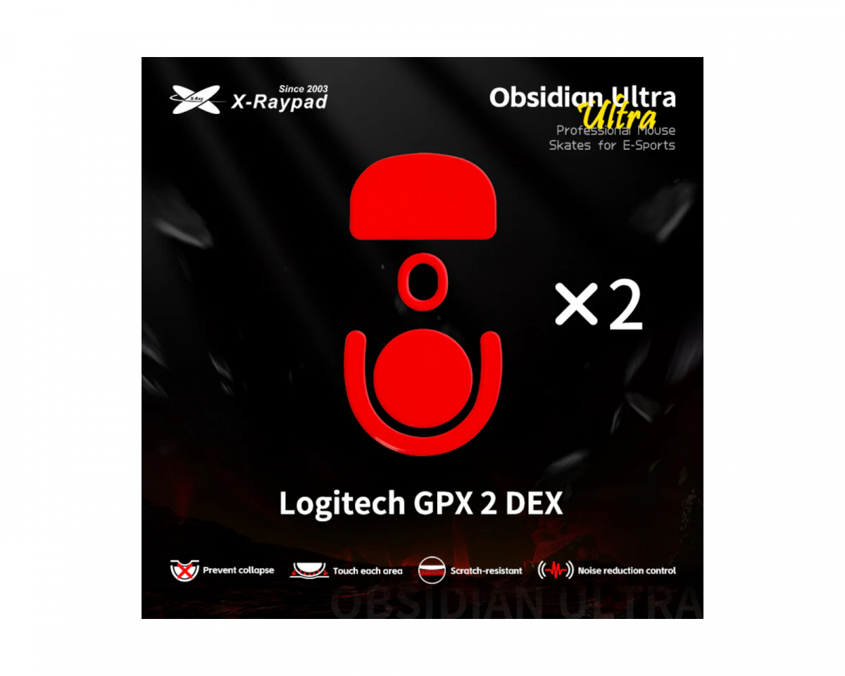 X-raypad Obsidian Ultra Skates for Logitech G Pro X 2 DEX