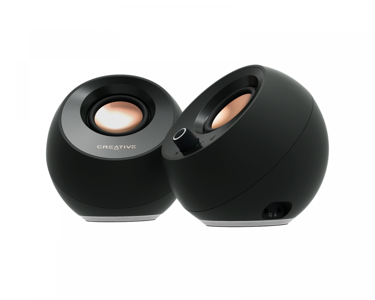 Creative Pebble Pro - 2.0 USB-C-høyttalere med Bluetooth 5.3 - Svart