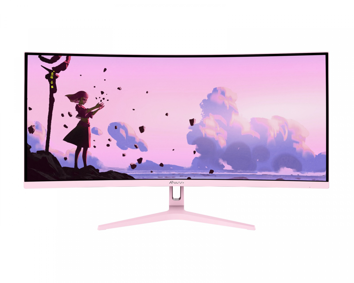 Arozzi Nova 34" Curved VA 3440x1440 165 Hz Gamingskjerm - Rosa