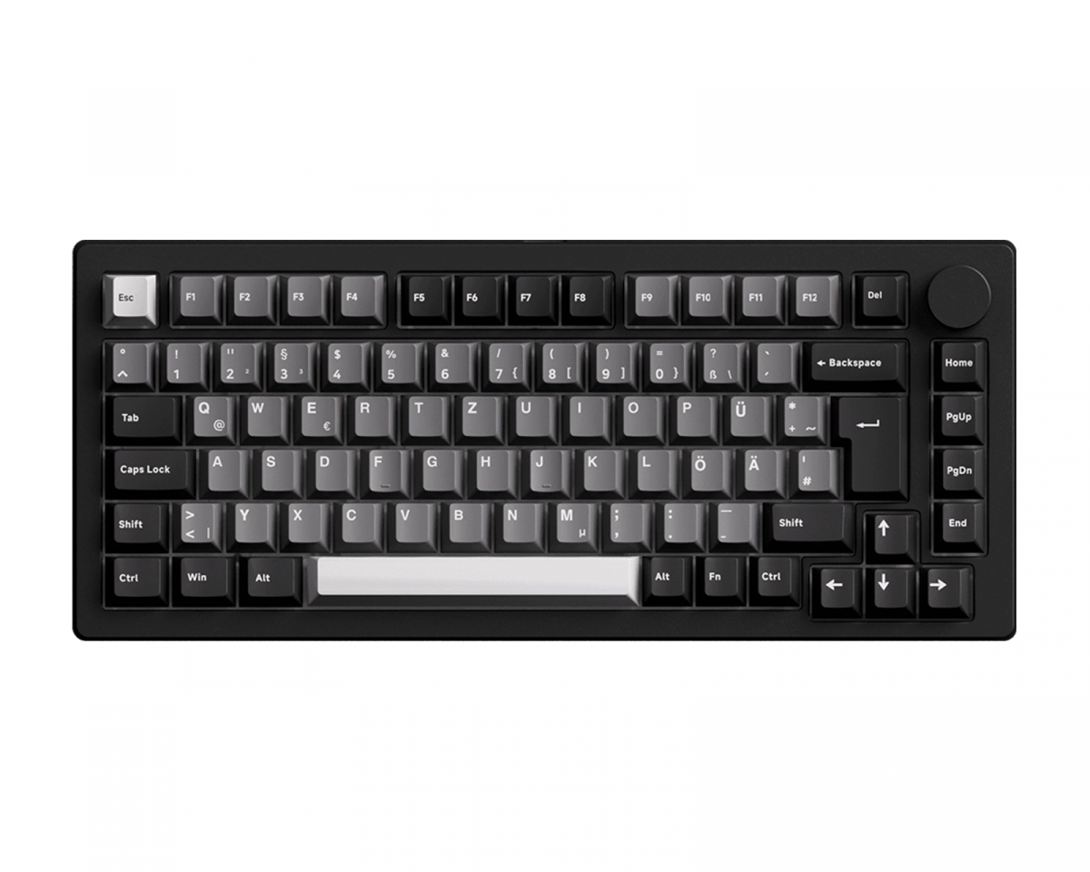 Monsgeek M1 V5 VIA Trådløst tastatur - Black & Silver [Akko Rosewood]