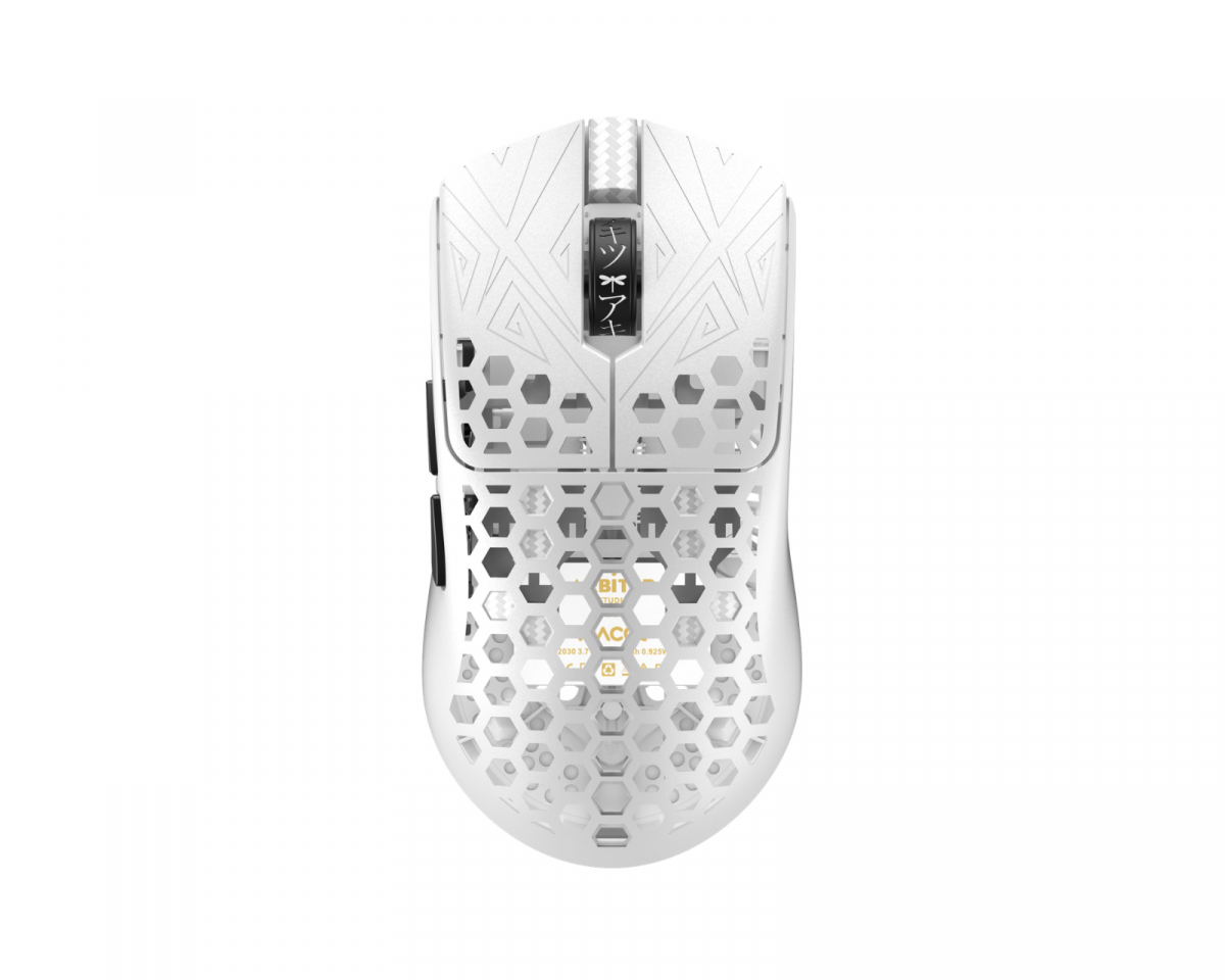Arbiter Studio AKITSU Medium Karbonfiber 8K Trådløs Gaming Mus - Hvit