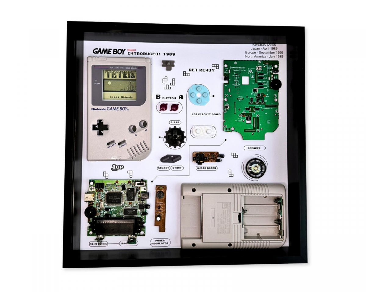GRC Retro Art Nintendo Gameboy Original Konsoll Utstilling - Grå